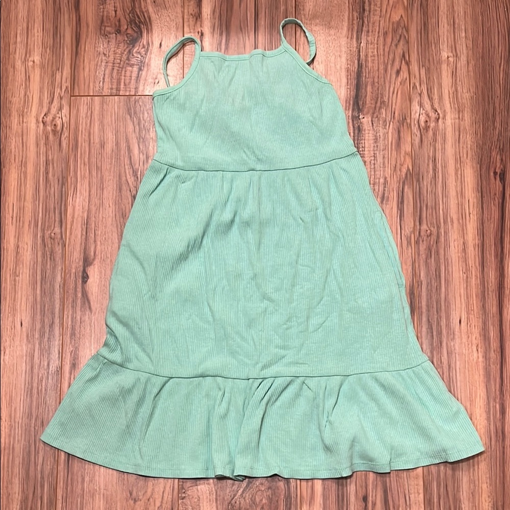 Green Sleeveless Kids Dress